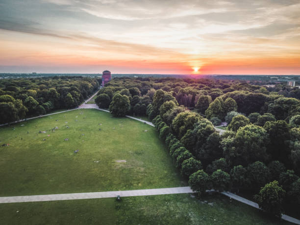 Sunset in Stadtpark Hamburg