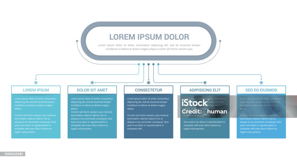 5 Column Flowchart Flowchart With 5 Steps Stock Illustration - Download Image Now - Banner ...