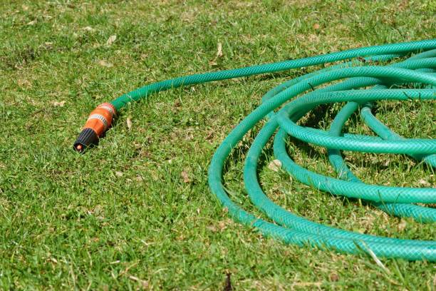 istock Watering hose on the lawn 1250523752