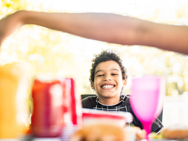 istock Young boy enjoying 4th July BBQ 1250525660