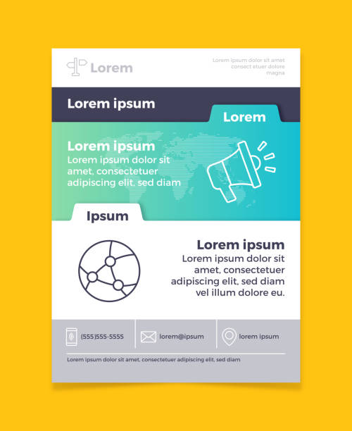 Business Document Newsletter Announcement Page Layout Business document newsletter information announcement page layout design. newsletter template stock illustrations