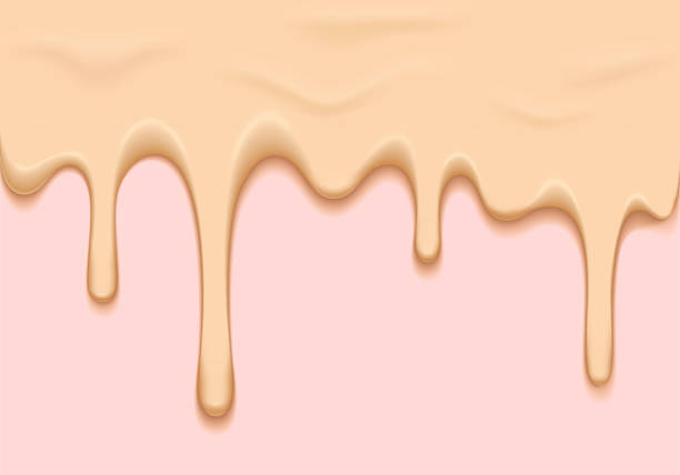 istock Vector Illustration of Liquid Foundation Texture. Skin Tone Foundation Cream Dripped Down . Abstract Make Up Background 1250531078