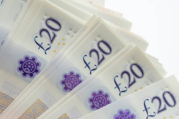 Photo of new polymer 20 pound note released in februrary 2020 in the United Kingdom.
