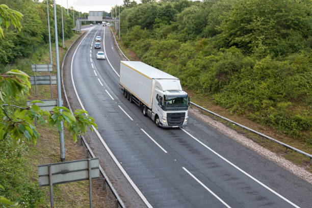 istock White lorry travelling on motorway 1250544245