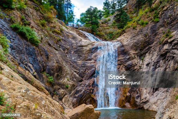 Seven Sisters Water Fall In Colorado Springs Stock Photo - Download Image Now - Colorado Springs, Falling, Summer