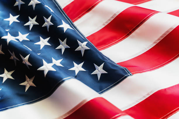 istock USA flag background. American flag, close up 1250559253