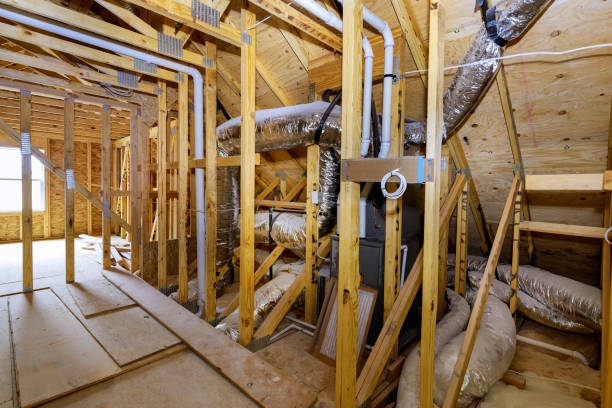 istock Close-up of roof on stick built under home beam construction a frame walls built framework home 1250559949