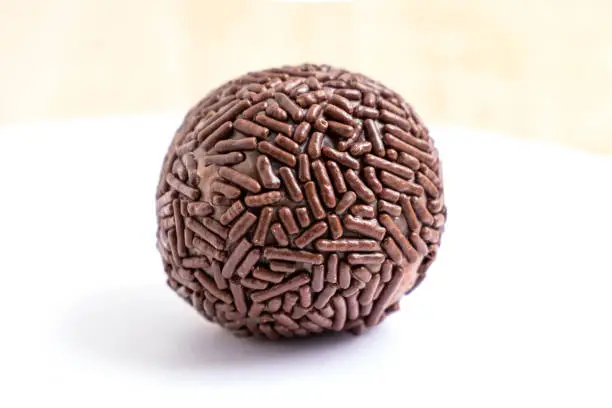 Brigadeiro, traditional sweet in Brazil, made with creamy chocolate and very common at parties