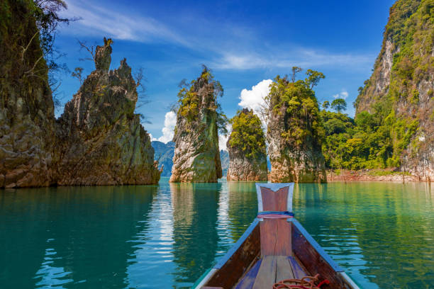 Thailand, Cheow Lan lake, Khao Sok national park, gulf Babble. Thailand, Cheow Lan lake, Khao Sok national park, gulf Babble. kao sok national park stock pictures, royalty-free photos & images