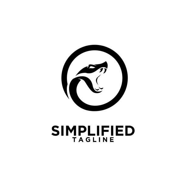 simple viper snake head icon design simple viper snake head black isolated icon design white background viper stock illustrations