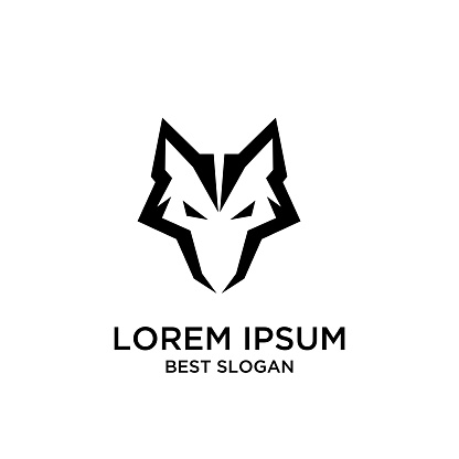 wolf head logo icon design vector illustration