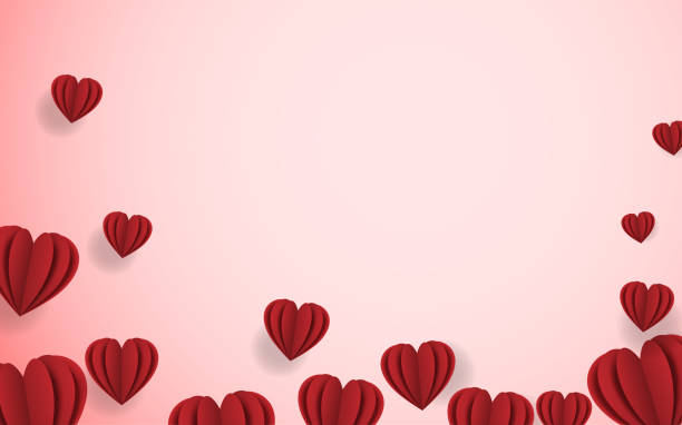 istock Red paper heart element on a pink background. Vector illustration. Love symbols. 1250571676