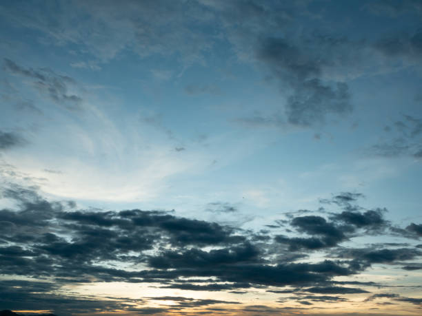 istock Dark cloud and blue sky in magic hour at sunset 1250575818