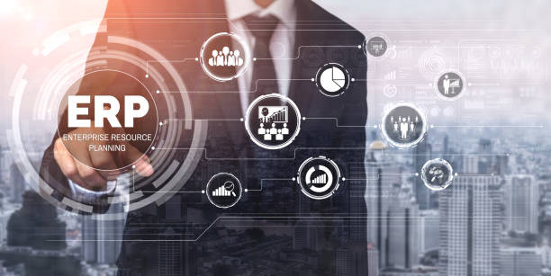 istock Enterprise Resource Management ERP software system for business resources plan 1250576618