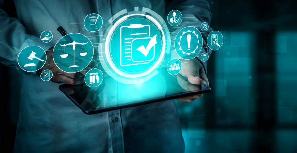 istock Compliance rule law and regulation graphic interface for business quality policy 1250576654