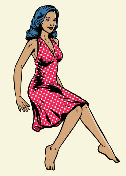 Ilustración de Vintage Dibujo A Mano Pinup Chica Llevando Vestido De Polkadot y más Vectores Libres de Derechos de Posguerra - iStock Ilustración de Vintage Dibujo A Mano Pinup Chica Llevando Vestido De Polkadot y más Vectores Libres de Derechos de Posguerra - iStock