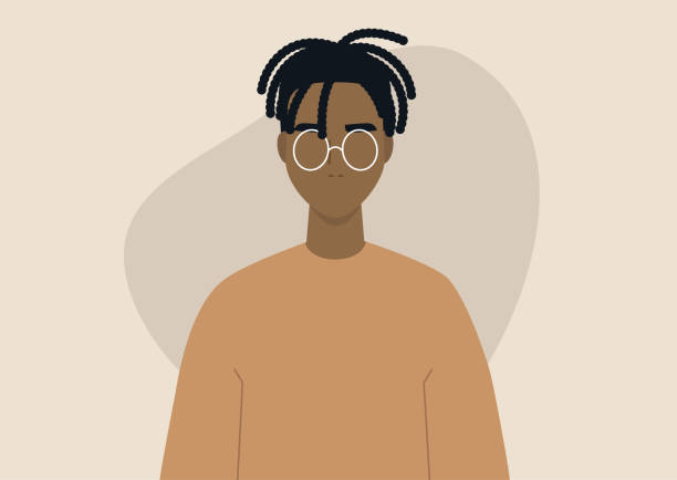 A Young Black Man Wearing Braids Character Design Hairstyle Stock  Illustration - Download Image Now - iStock