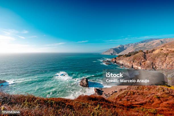 Pacific Coast Highway Stock Photo - Download Image Now - Beach, California, Coastline