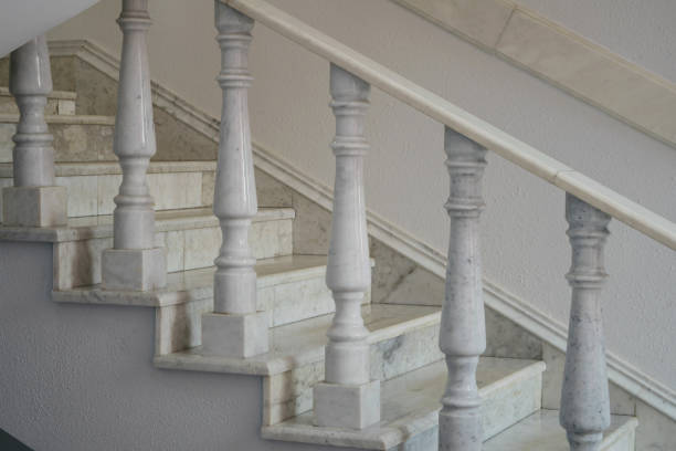 istock Classic stone balustrade with column. Stone railings. 1250585138