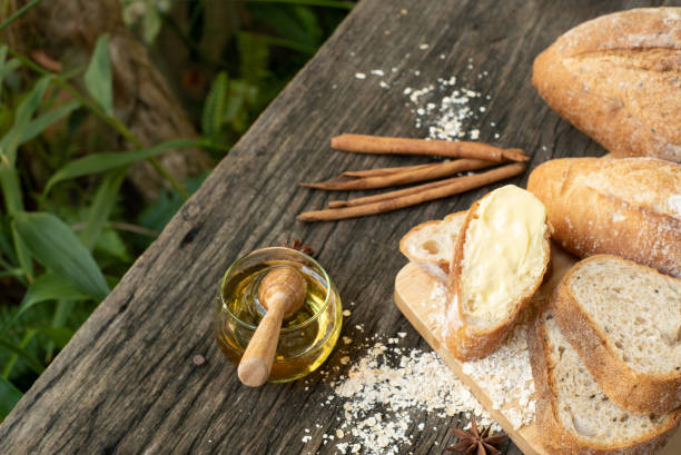 istock Freshly baked Traditional Italian Ciabatta bread 1250591056