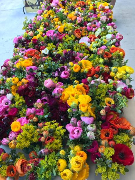 istock Table full of bright flowers 1250592323