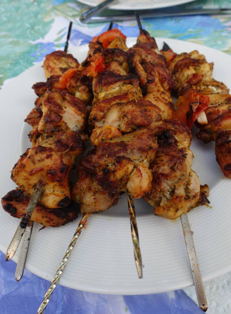 istock Barbecue  Marinated Chicken Meat Skewers  Kebab 1250599306