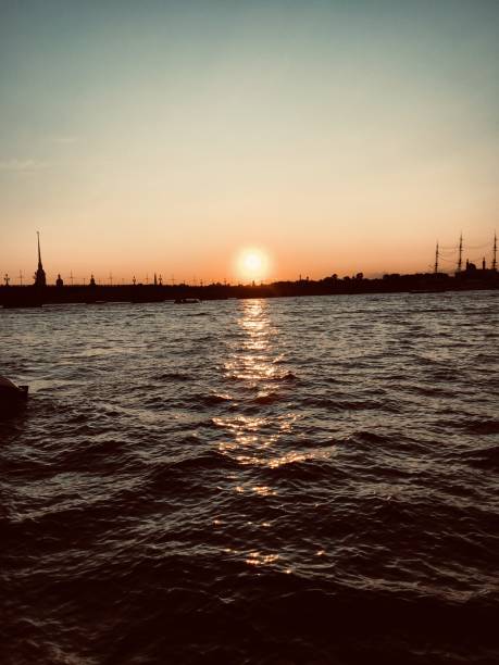 istock Evening Saint Petersburg, sunset on the Neva river 1250603704