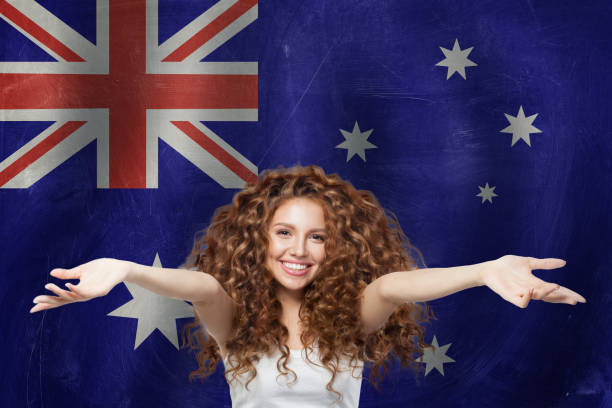 istock Travel and study in Australia concept with australian flag background 1250607186