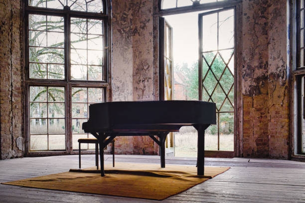 istock Old abandoned piano in the ruins 1250608906