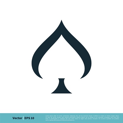 Spade of Poker Card Icon Vector Logo Template Illustration Design. Vector EPS 10.