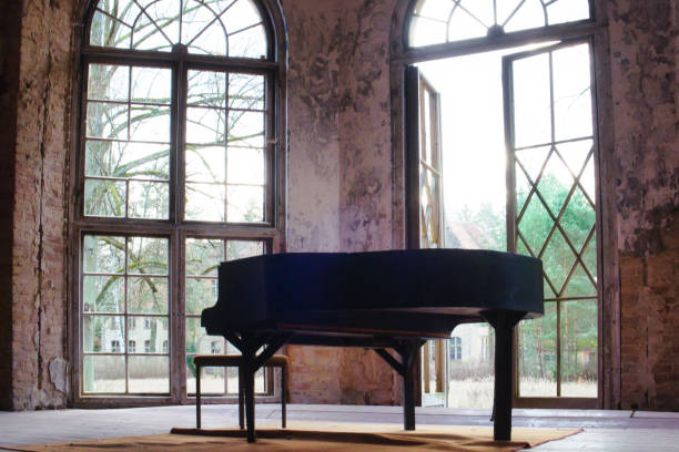 istock Old abandoned piano in the ruins 1250610446