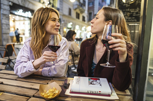 Women having Italian aperitivo together in Rome