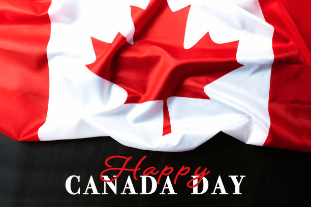 istock Happy Canada Day with Canada flag background 1250618016