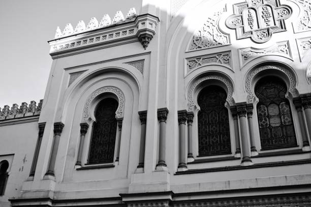 istock Front view of the Spanish synagogue (Spanelska Synagoga) facade in moorish style with beautiful decorated windows (Prague, Czech Republic, Europe) 1250618314