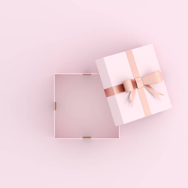 istock Mock up of open gift box on pink background. 3D rendering. 1250619409