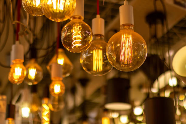 istock Various incandescent lamps in a store. Energy saving concept. 1250619979