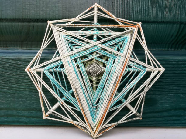 Woven bright God's eye mandala home talisman