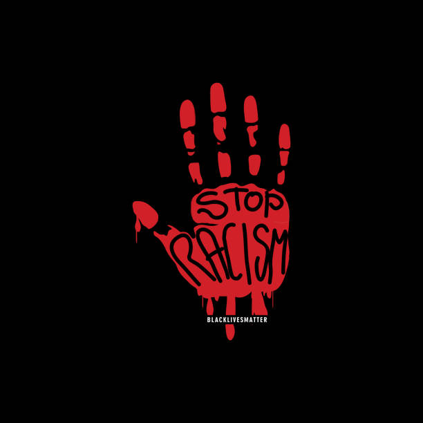 istock Anti Racism Hand Sign T-shirt Design Illustration 1250627933