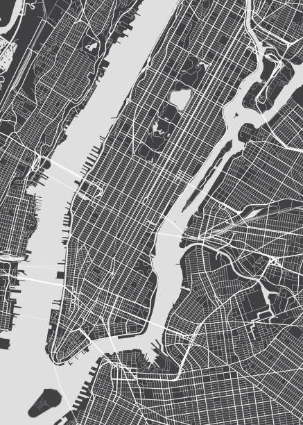 ilustraciones, imágenes clip art, dibujos animados e iconos de stock de mapa detallado vectorial de nueva york - the bronx