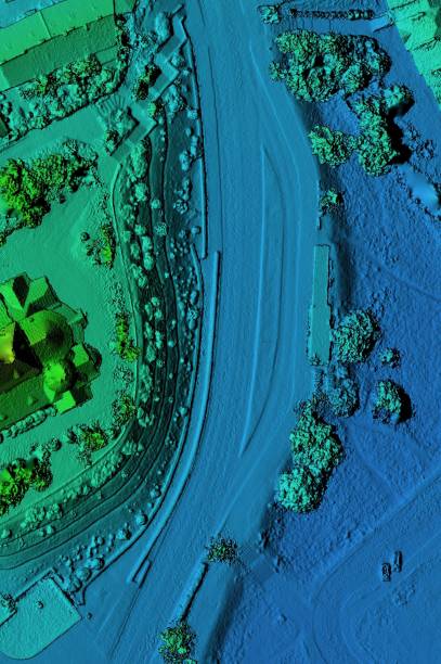 istock Digital elevation model of an urban area. 1250631025