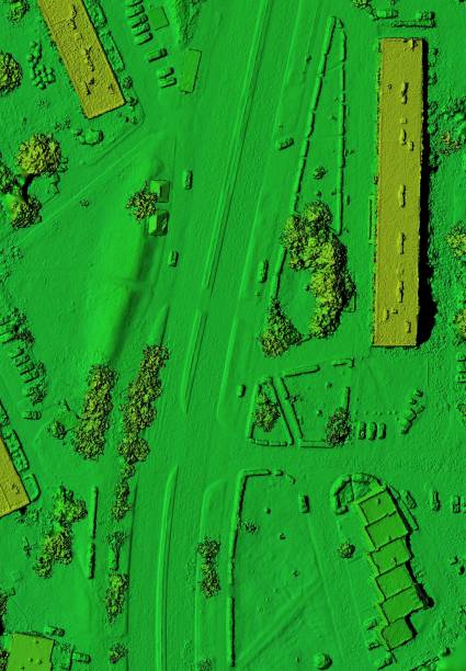 istock Digital elevation model of an urban area. 1250631029