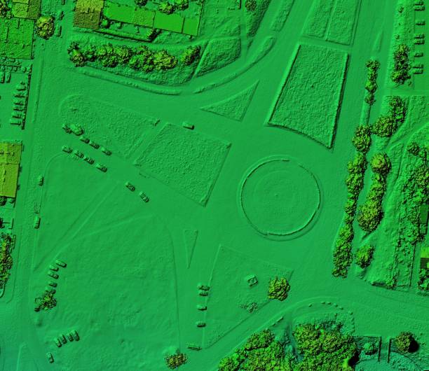 istock Digital elevation model of an urban area. 1250631035