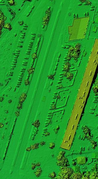 istock Digital elevation model of an urban area. 1250631036
