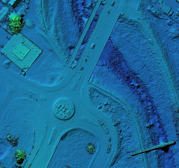 istock Digital elevation model of an urban area. 1250631039