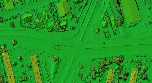 istock Digital elevation model of an urban area. 1250631043