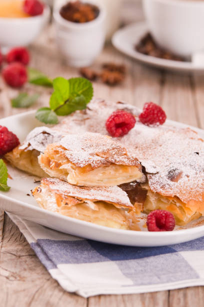 istock Bougatsa - Greek puff pastry with cream. 1250639992