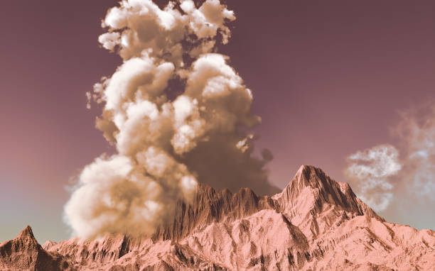 istock Volcanic eruption on island 1250651046
