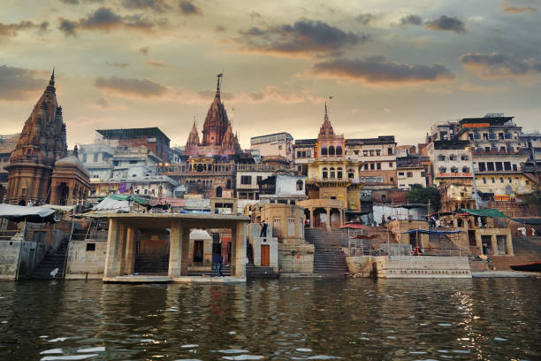istock Varanasi cityscape from Ganges river side at sunset 1250651436