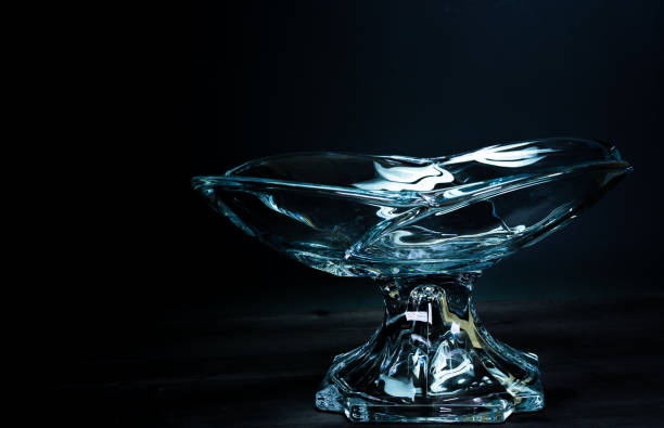 istock Crystal bowl on a black background 1250652666