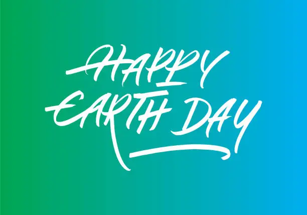 Vector illustration of Happy Earth Day Calligraphic Inscription. Calligraphic Lettering Design Template. Creative Typography for Greeting Card, Gift Poster, Banner etc.